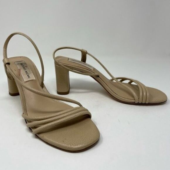 Antonio Melani Celeestie heels cream snake embossed heeled sandals 6.5M BoxB - Picture 2 of 7